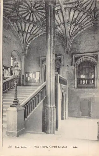 England Oxford Hall Stairs Christ Church Vintage Postkarte