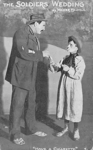 England Soldaten Hochzeit von Walter Melville Junge bietet Mann eine Zigarette Postkarte