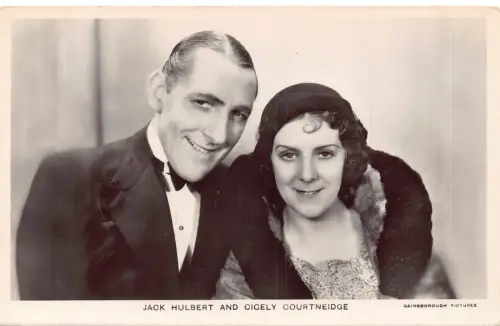 Edwardianische Schauspieler Jack Hulbert und Cicely Courtneidge Echtfoto Vintage Postkarte