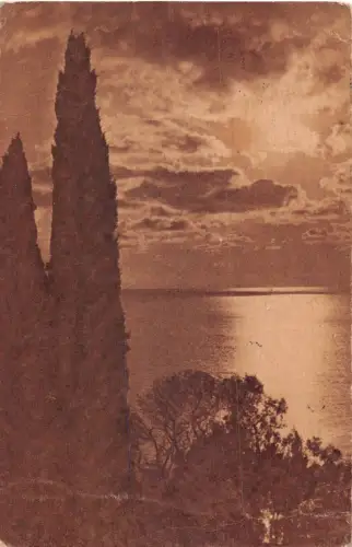 Russland 1927 Krim Nacht an der Südküste Mondschein Vintage Postkarte