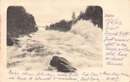 Finnland 1902 Imatra Wasserfall Natur Vintage Postkarte