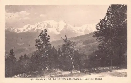 Frankreich Route de Sallanches Combloux Mont Blanc Berg Vintage Postkarte