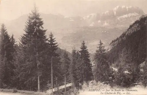 Frankreich Servoz Sur la Route de Chamonix Chaine de Fiz Berg Vintage Postkarte
