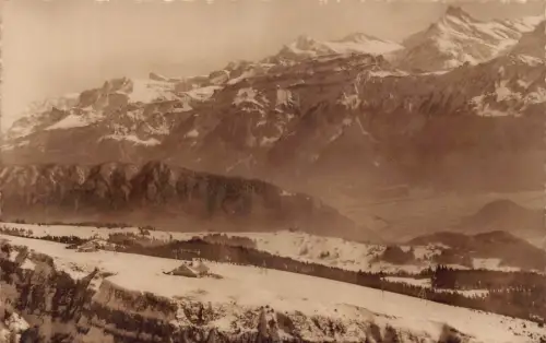 Schweiz Berghaus Niederhorn Beatenberg 1950m Vintage Postkarte