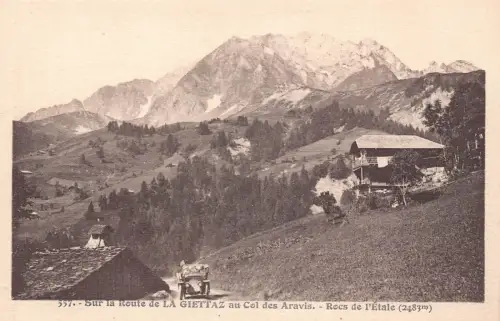France Sur Route La Giettaz Col des Aravis Rocs de l'etale Vintage Postkarte