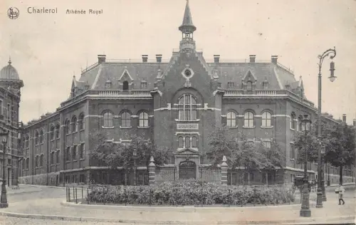 Belgien Charleroi Athenee Royal Vintage Postkarte