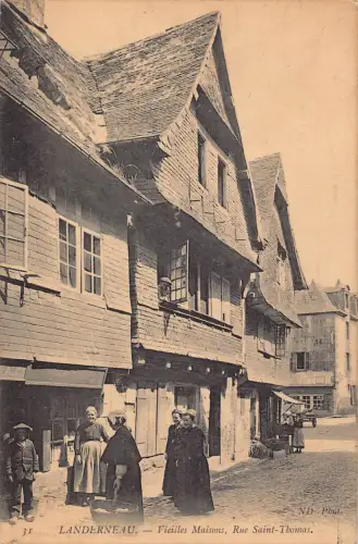 Frankreich Landerneau Vieilles Maisons Rue Saint Thomas Bauern Vintage Postkarte
