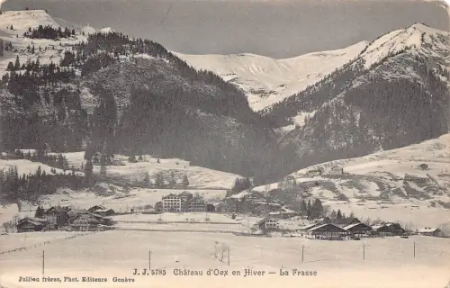 Schweiz Chateau d'Oex en Hiver La Frasse Berg Postkarte