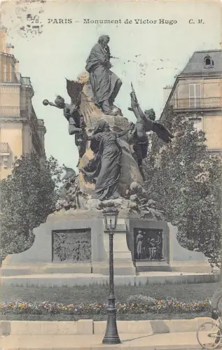 Frankreich Paris Victor Hugo Denkmal Vintage Postkarte