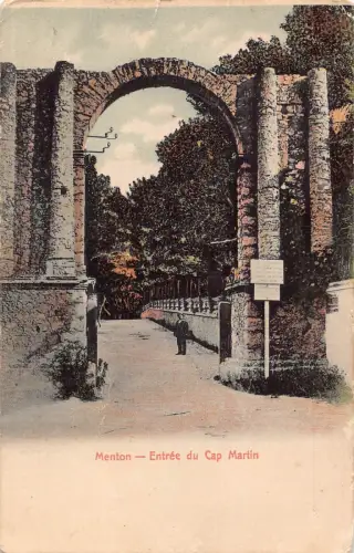 Frankreich Menton Entree du Cap Martin Gate Vintage Postkarte