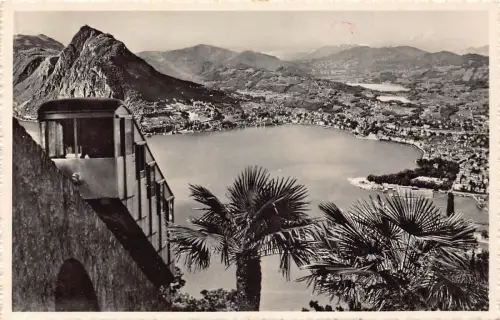 Schweiz Lugano Funicolare Monte Bre Standseilbahn Vintage Postkarte