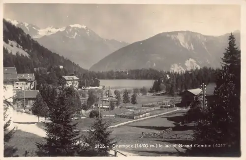 Schweiz Champex et le grand Combin Mountain Vintage Postkarte