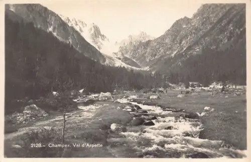 Schweiz Champex Val d'Arpette Tal Berg Vintage Postkarte