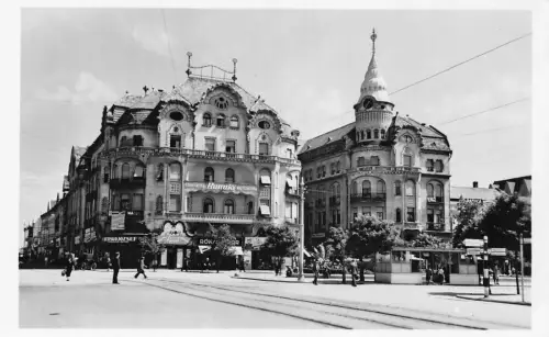 L514 Rumänien Oradea Nagyvarad Sas Palota Hotel RPPC Vintage Postkarte