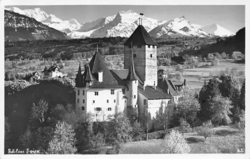 Schweiz Schloss Spiez Vintage Postkarte