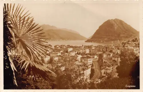 Schweiz Lugano Gesamtansicht Vintage Postkarte