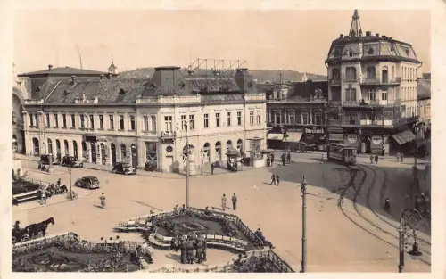 L514 Rumänien Oradea Nagyvarad 1942 RPPC Straßenbahn Wagen Oldtimer Postkarte