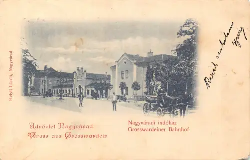 L514 Rumänien Oradea Nagyvarad 1899 Bahnhof Vintage Postkarte