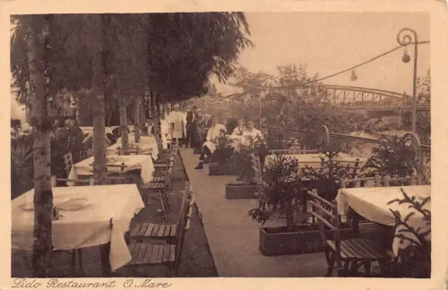 L514 Rumänien Oradea Nagyvarad Lido Restaurant Terrasse Vintage Postkarte