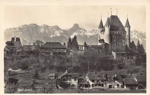 Schweiz Schloss Thun Vintage Postkarte