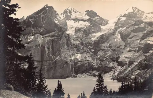Schweiz Oeschinen See RPPC Vintage Postkarte