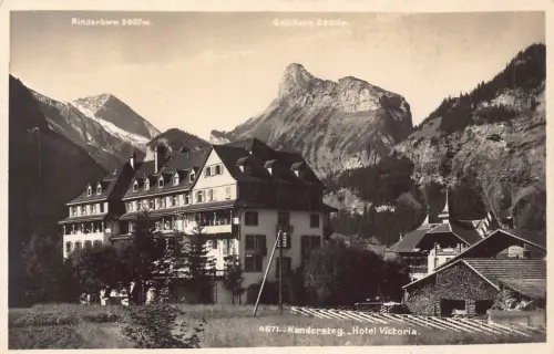Schweiz Kandersteg Hotel Victoria Vintage Postkarte