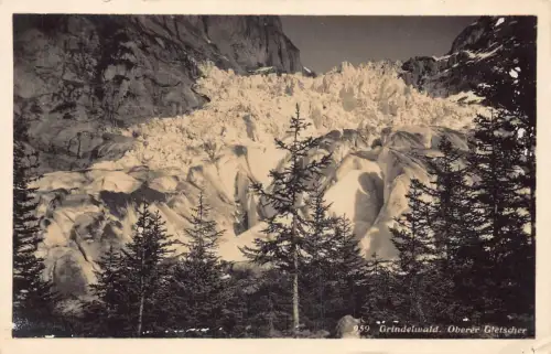 Schweiz Grindelwald Oberer Gletscher Berg Vintage Postkarte
