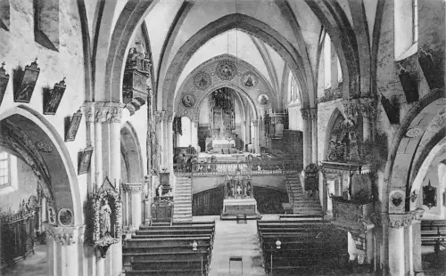 Schweiz Chur Dom Innenraum Vintage Postkarte