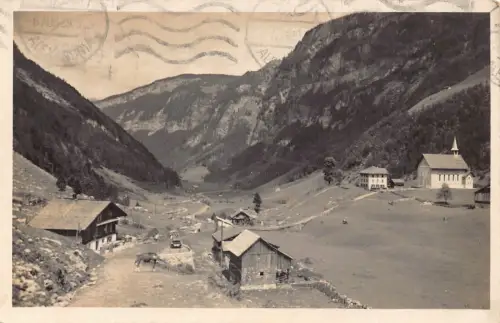 Schweiz 1929 Bisisthal Filialkirche Gasthaus Schönboden Pension Postkarte