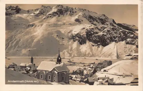 Schweiz Andermatt 1444m Gesamtansicht Vintage Postkarte