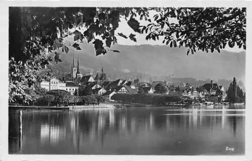 Schweiz Zug Gesamtansicht See Vintage Postkarte