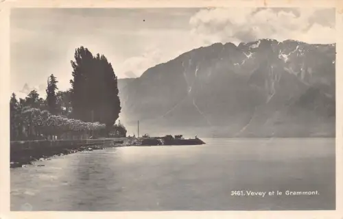 Schweiz Vevey et le Grammont Lake Vintage Postkarte