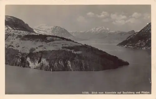 Schweiz Blick vom Axenstein auf Seelisberg und Pilatussee Postkarte