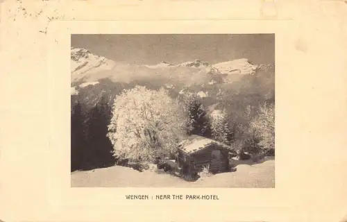 Schweiz Wengen beim Park Hotel Passepartout Vintage Postkarte