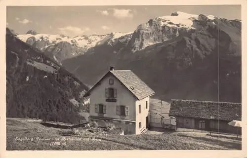 Schweiz Engelberg Pension Restaurant auf Bord Vintage Postkarte