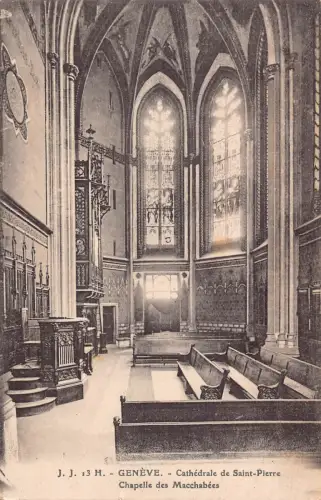 Schweiz Genf Genfer Kathedrale Saint Pierre Chapelle Macchabees Postkarte