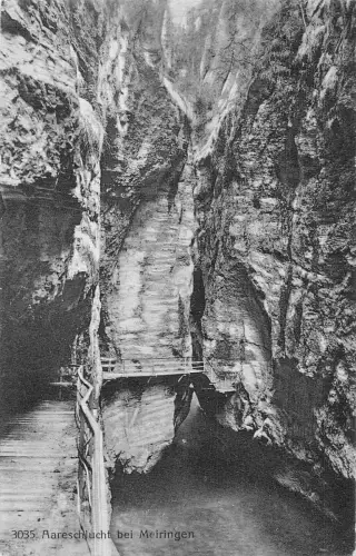 Schweiz Aareschlucht bei Meiringen Klippen Vintage Postkarte