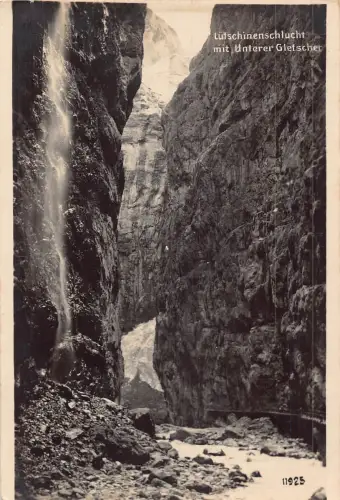 Schweiz Luetschinenschlucht mit Unterem Gletscher Vintage Postkarte
