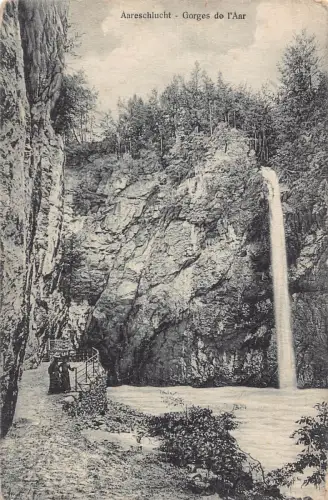 Schweiz Aareschlucht Gorges de l'Aar Wasserfall Vintage Postkarte