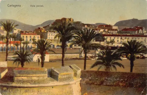 Spanien Cartagena Teilansicht Vintage Postkarte