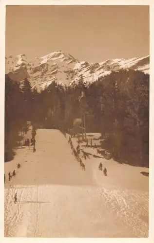 Schweiz unbekannt vermutlich St. Moritz Schanze Schnee Postkarte