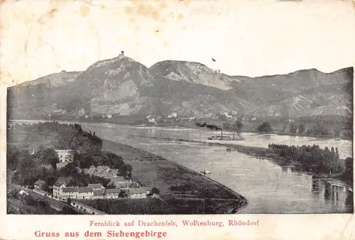 Deutschland 1907 Gruss aus Dem Siebengebirge Drachenfels Wokenburg Postkarte
