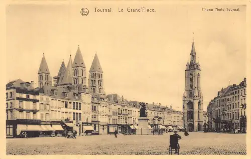 Belgien Tournai La Grand Place Square Vintage Postkarte