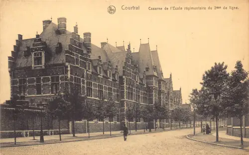 Belgien Courtrai Caserne de L'Ecole regimentaire du 2me de ligne Postkarte