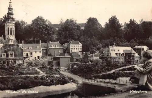 Niederlande Miniatur Walcheren Middelburg Junge RPPC Vintage Postkarte