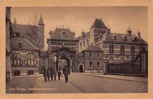 Niederlande Den Haag Den Haag Stadhouserspoort Gate Vintage Postkarte