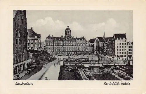 Niederlande Amsterdam Koninklijk Paleis Palace Passepartout Vintage Postkarte
