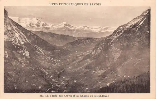 Frankreich Vallee des Aravis et Chaine du Mont Blanc Berge Vintage Postkarte