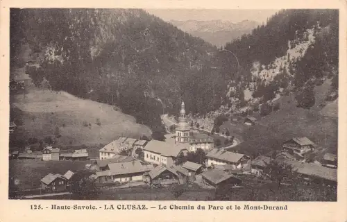 Frankreich Haute Savoie La Clusaz Chemin du Parc et Mont Durand Vintage Postkarte