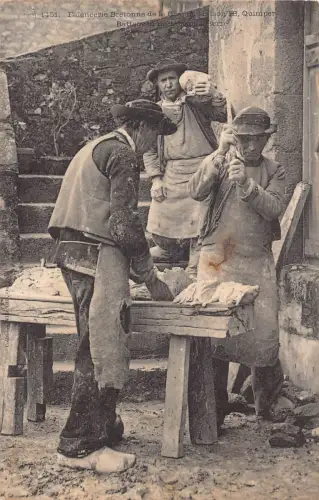 Frankreich Bretonen Herstellung Fayence Fliesen Quimper Battagne Arbeiter Vintage Postkarte
